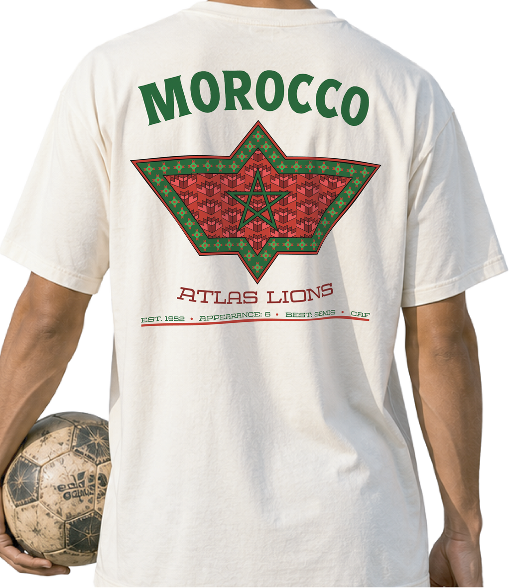 Back - Morocco - Atlas Lions Graphic T-Shirt