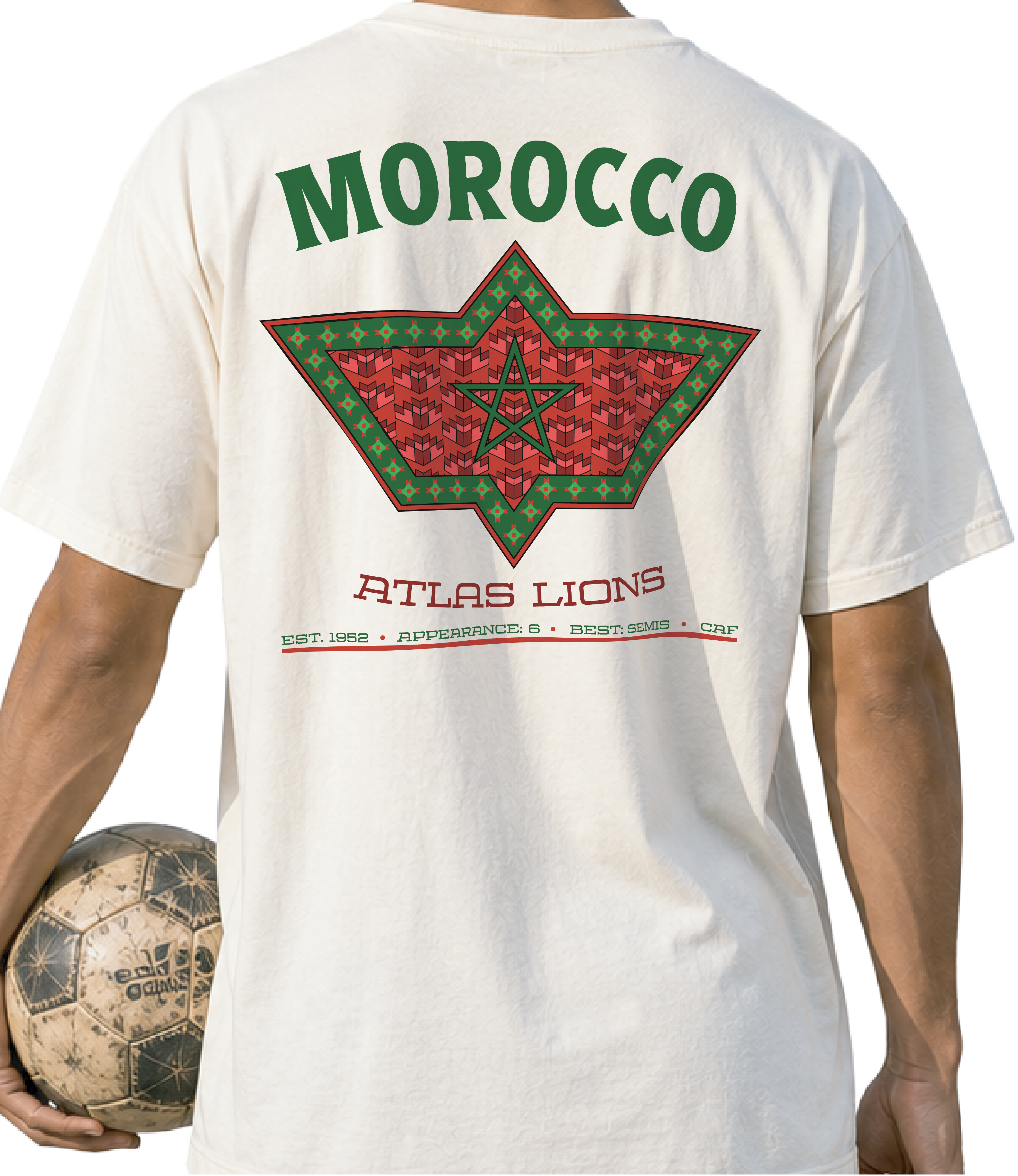 Back - Morocco - Atlas Lions Graphic T-Shirt