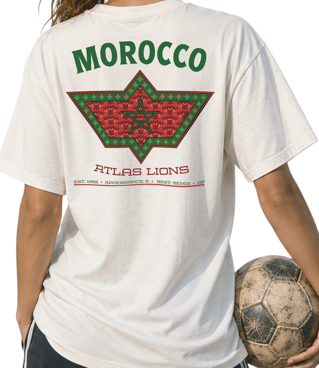Back - Morocco - Atlas Lions Graphic T-Shirt