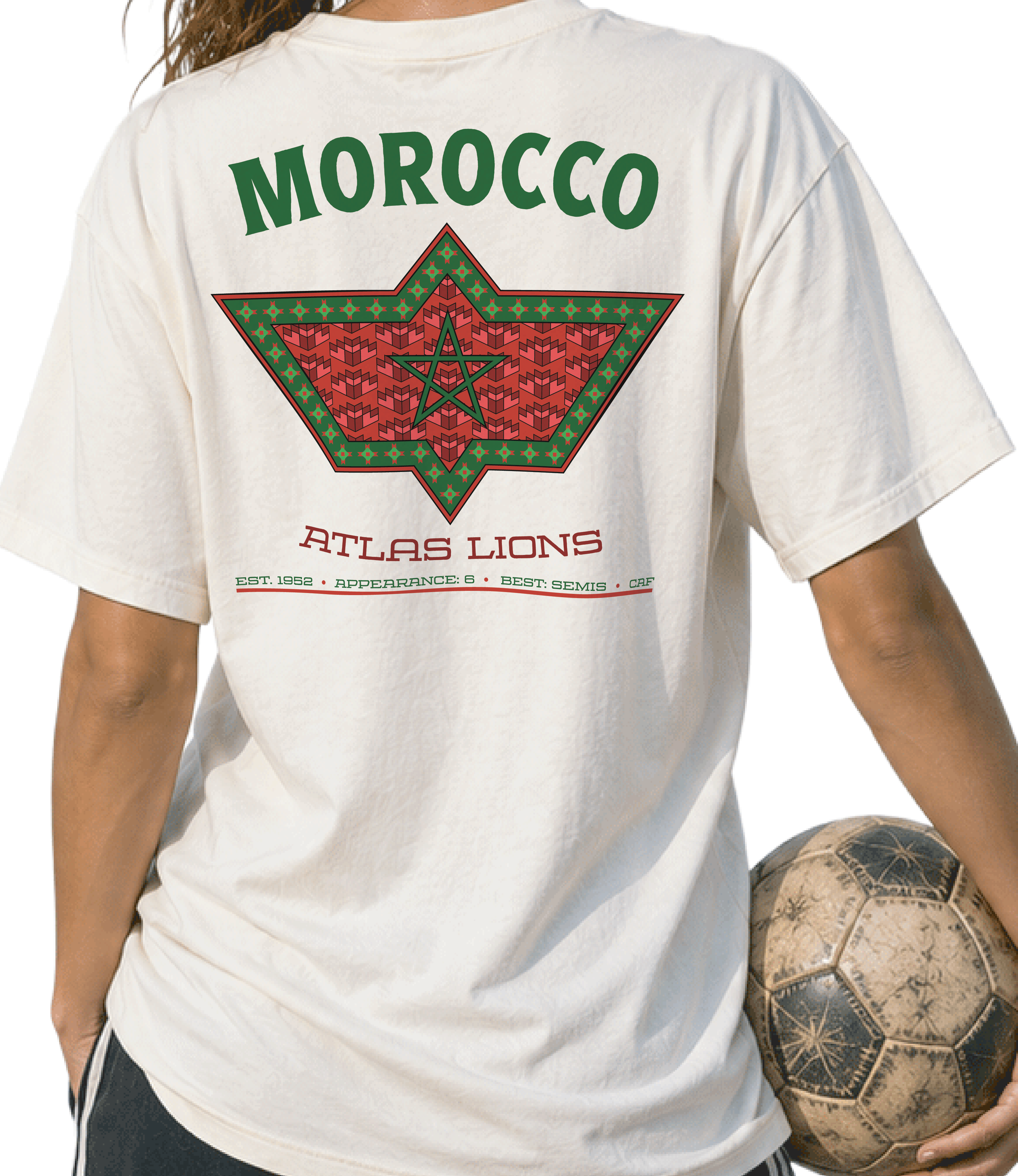 Back - Morocco - Atlas Lions Graphic T-Shirt