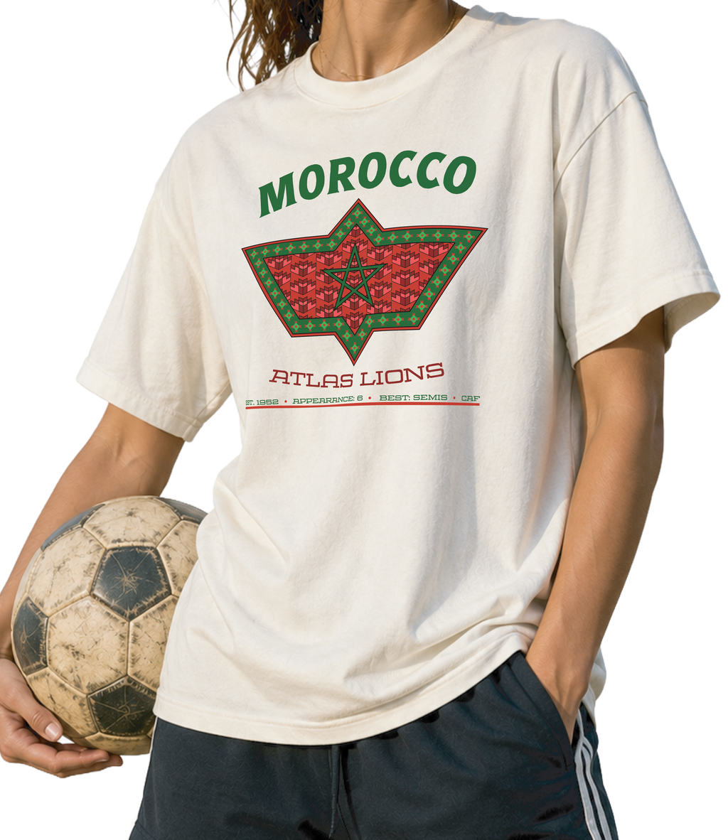 Front - Morocco - Atlas Lions Graphic T-Shirt