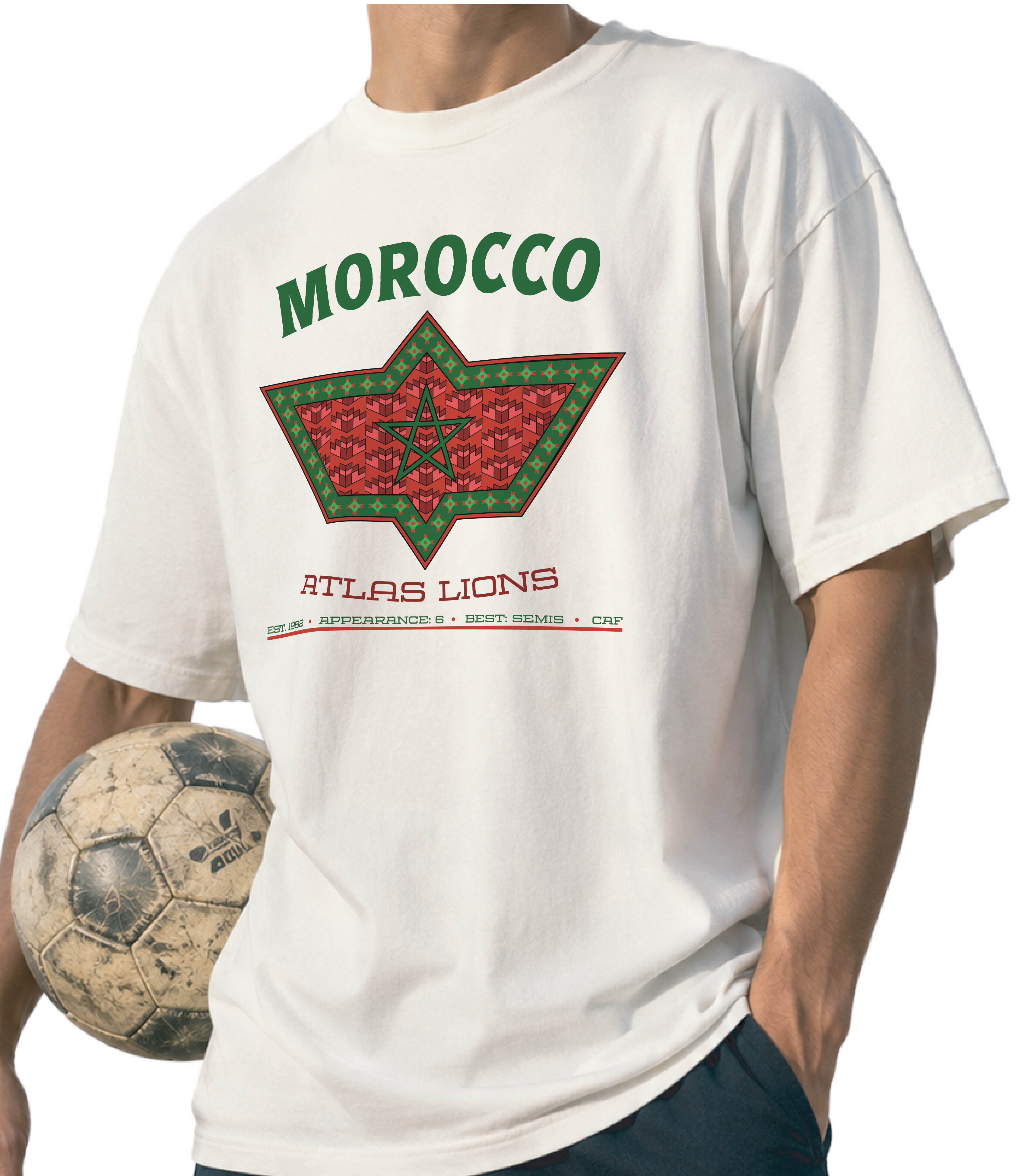 Front - Morocco - Atlas Lions Graphic T-Shirt