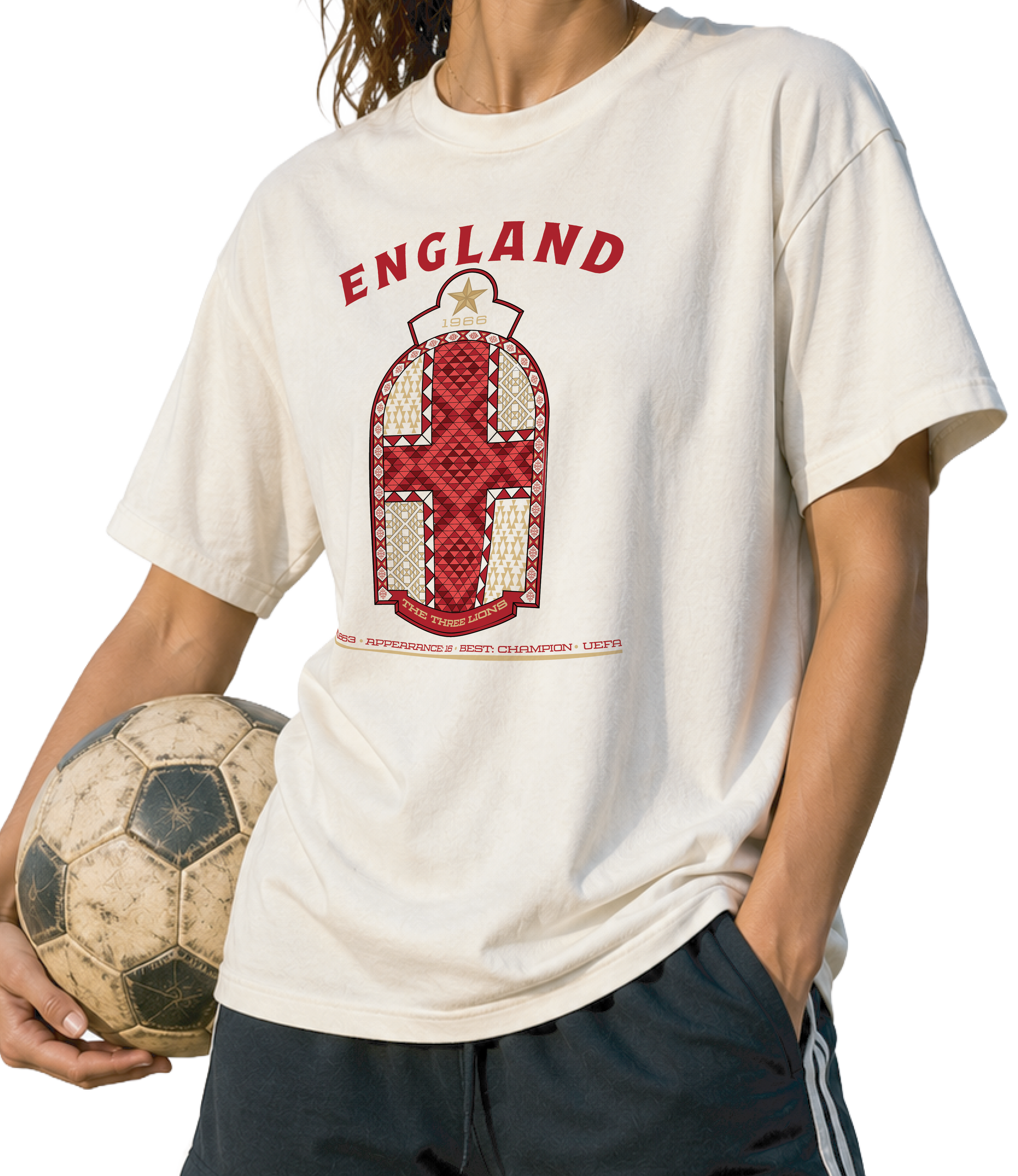 Front - England - The Three Lions Graphic T-Shirt