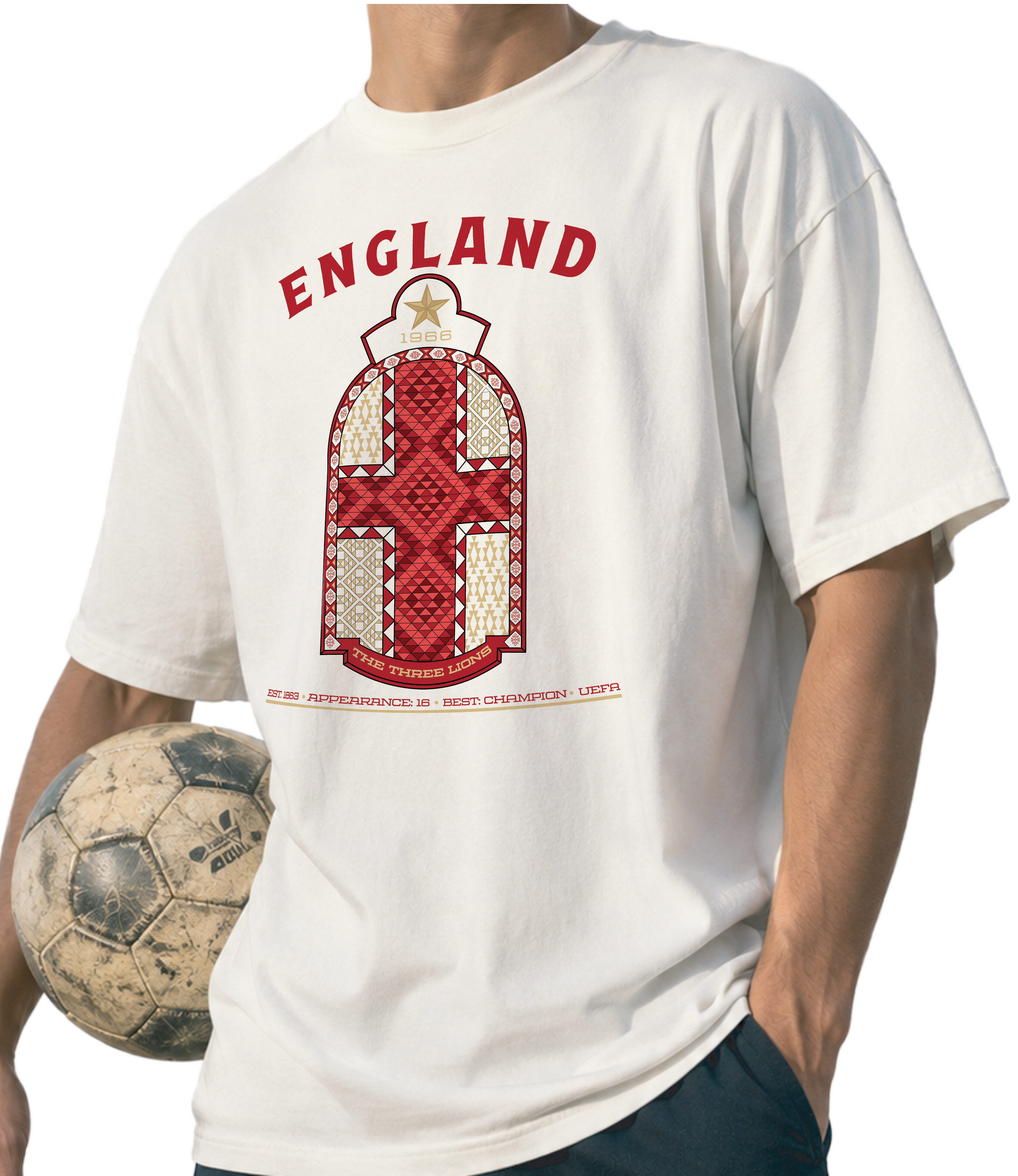 Front - England - The Three Lions Graphic T-Shirt